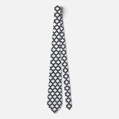 Witte en zwarte trellis, lattice, quatrefoil stropdas (Voorkant)