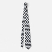 Witte en zwarte trellis, lattice, quatrefoil stropdas (Achterkant)