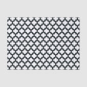 Witte en zwarte trellis, lattice, quatrefoil tissuepapier (Voorkant)