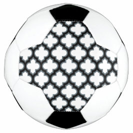 Witte en zwarte trellis, lattice, quatrefoil voetbal