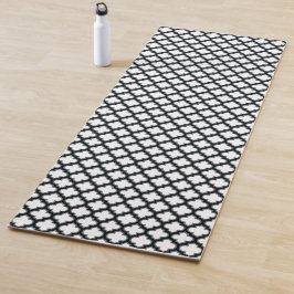 Witte en zwarte trellis, lattice, quatrefoil yogamat