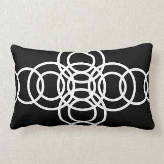 Witte en zwarte Trellis Stripe Lumbar Pillow Kussen