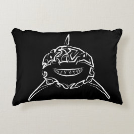 Witte en zwarte tribale witte haai accent kussen