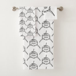 Witte en zwarte tribale witte haai bad handdoek