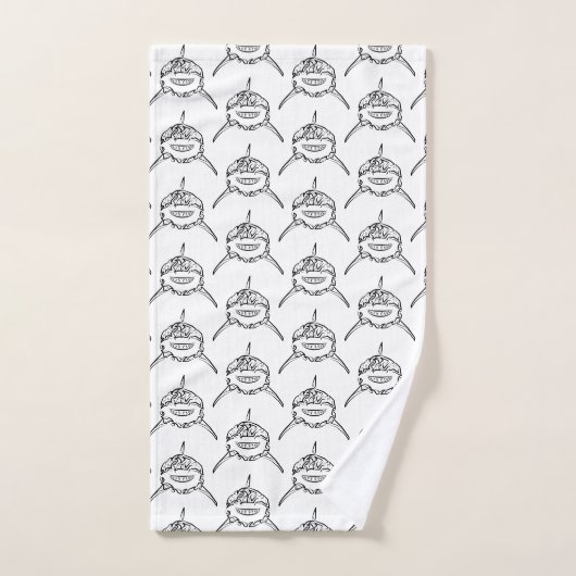 Witte en zwarte tribale witte haai bad handdoek (Handdoek)