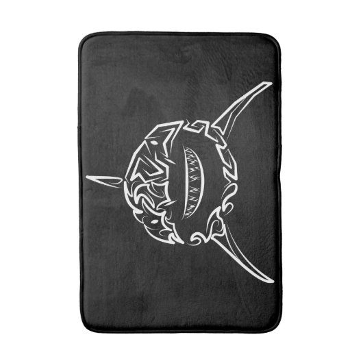 Witte en zwarte tribale witte haai badmat (Voorkant Verticaal)