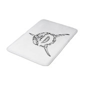 Witte en zwarte tribale witte haai badmat (Gekanteld)