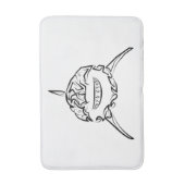 Witte en zwarte tribale witte haai badmat (Voorkant Verticaal)