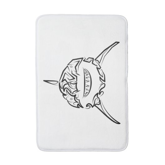 Witte en zwarte tribale witte haai badmat (Voorkant Verticaal)