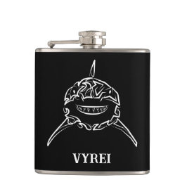 Witte en zwarte tribale witte haai heupfles