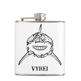 Witte en zwarte tribale witte haai heupfles