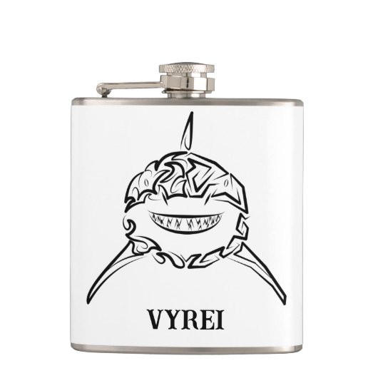 Witte en zwarte tribale witte haai heupfles (Voorkant)