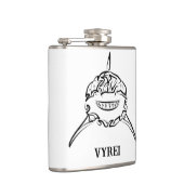 Witte en zwarte tribale witte haai heupfles (Rechts)