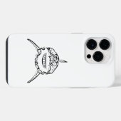 Witte en zwarte tribale witte haai iPhone hoesje (Achterkant horizontaal)
