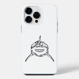 Witte en zwarte tribale witte haai iPhone 14 pro max hoesje