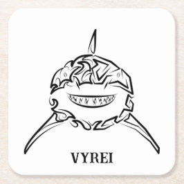 Witte en zwarte tribale witte haai kartonnen onderzetters