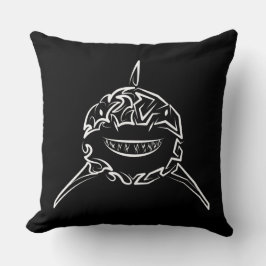 Witte en zwarte tribale witte haai kussen