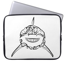 Witte en zwarte tribale witte haai laptop sleeve