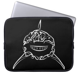 Witte en zwarte tribale witte haai laptop sleeve