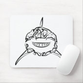 Witte en zwarte tribale witte haai muismat (Met muis)