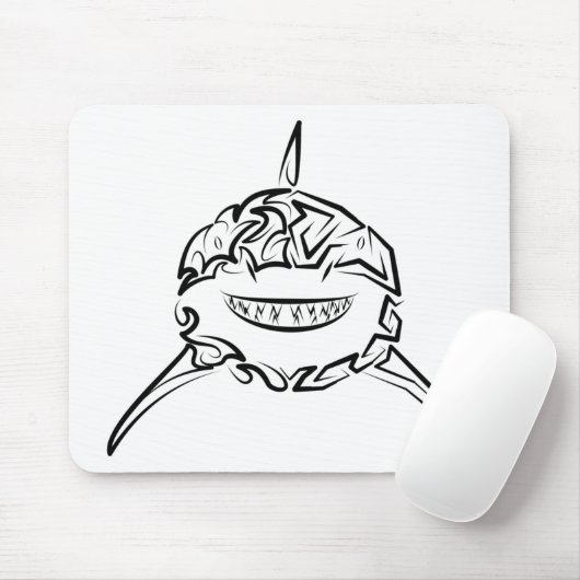 Witte en zwarte tribale witte haai muismat (Met muis)