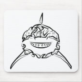 Witte en zwarte tribale witte haai muismat (Voorkant)