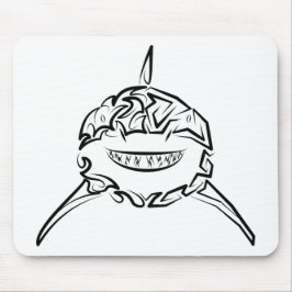 Witte en zwarte tribale witte haai muismat