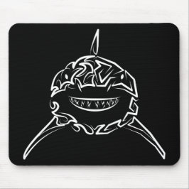 Witte en zwarte tribale witte haai muismat