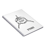 Witte en zwarte tribale witte haai notitieboek (Rechterzijde)