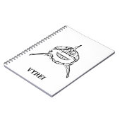 Witte en zwarte tribale witte haai notitieboek (Linkerzijde)