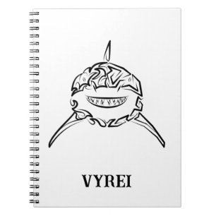 Witte en zwarte tribale witte haai notitieboek