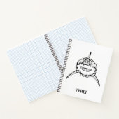Witte en zwarte tribale witte haai notitieboek (Binnen)