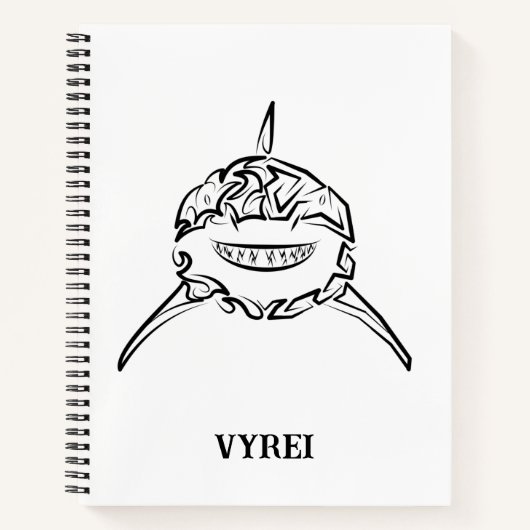 Witte en zwarte tribale witte haai notitieboek (Voorkant)