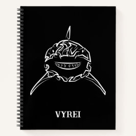 Witte en zwarte tribale witte haai notitieboek