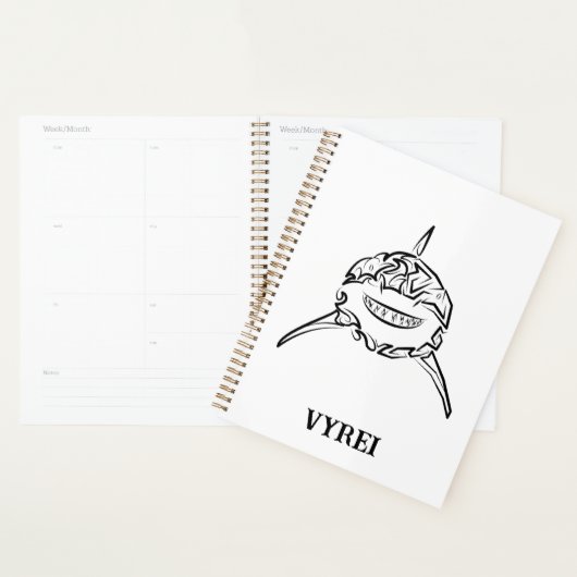 Witte en zwarte tribale witte haai planner (Display)