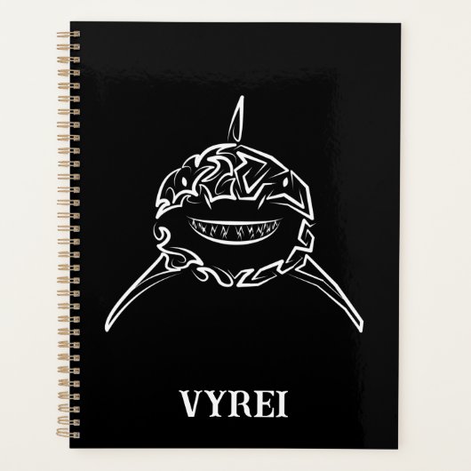Witte en zwarte tribale witte haai planner (Voorkant)
