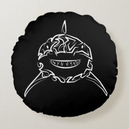 Witte en zwarte tribale witte haai rond kussen