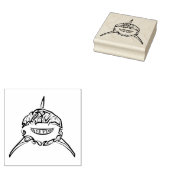 Witte en zwarte tribale witte haai rubberstempel (Gestempeld)