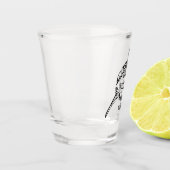 Witte en zwarte tribale witte haai shot glas (Links)