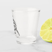 Witte en zwarte tribale witte haai shot glas (Rechts)