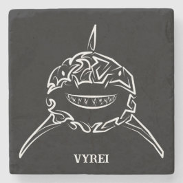 Witte en zwarte tribale witte haai stenen onderzetter