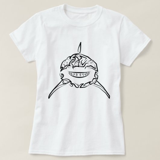 Witte en zwarte tribale witte haai t-shirt (Design voorkant)