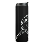 Witte en zwarte tribale witte haai thermosbeker (Gedraaid links)