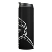 Witte en zwarte tribale witte haai thermosbeker (Geroteerd rechts)