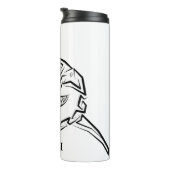 Witte en zwarte tribale witte haai thermosbeker (Geroteerd rechts)