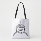 Witte en zwarte tribale witte haai tote bag (Voorkant)