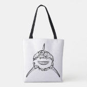 Witte en zwarte tribale witte haai tote bag (Achterkant)
