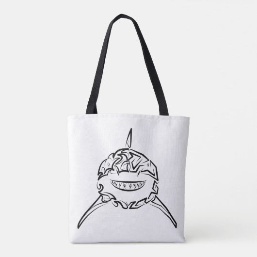 Witte en zwarte tribale witte haai tote bag (Achterkant)
