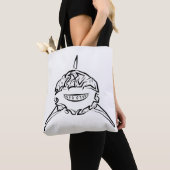 Witte en zwarte tribale witte haai tote bag (Dichtbij)