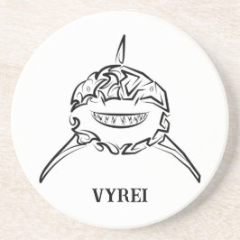 Witte en zwarte tribale witte haai zandsteen onderzetter